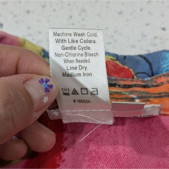 Coldwater Creek Cotton Jacket Multicolor Graffiti Artsy Collared Button Front L - Picture 10 of 10